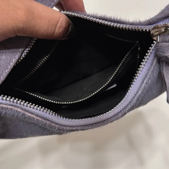 Brandon Blackwood Lavender Purple Pony Hair Shoulder Syl Bag - Picture 17 of 17